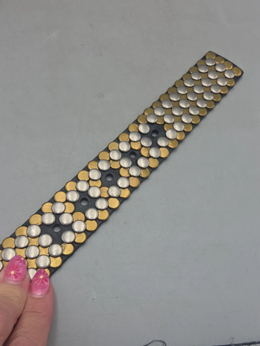 MK Belt MICHAEL KORS Heavily Studded Leather Belt Women Large